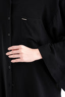 Siyah Bol kesim cepli gömlek 10858