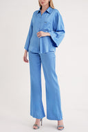 Mavi Bol kesim cepli gömlek 10858