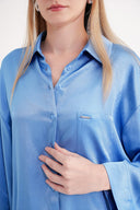 Mavi Bol kesim cepli gömlek 10858