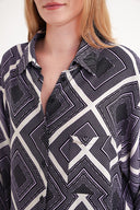 Lila Bol kesim cepli gömlek 10858