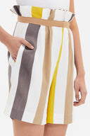Çizgili Yüksek bel çizgili şort 11104