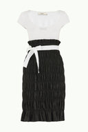Beyaz Kol ve yaka tül mini elbise 90484