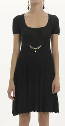 Siyah Piliseli triko elbise 27897