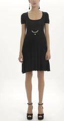 Siyah Piliseli triko elbise 27897