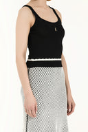 Ekru Kemerli askılı triko elbise 28036