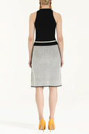 Ekru Kemerli askılı triko elbise 28036