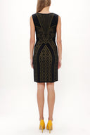 Siyah Desen örgülü triko elbise 28040