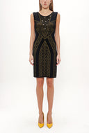 Siyah Desen örgülü triko elbise 28040