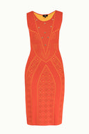 Mercan Desen örgülü triko elbise 28040