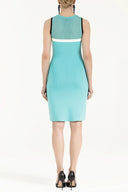 Turkuaz File örgülü triko elbise 28064