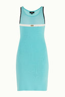 Turkuaz File örgülü triko elbise 28064