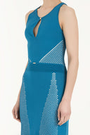 Mavi Desen örgülü triko elbise 28073