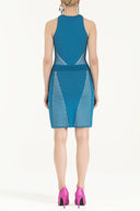 Mavi Desen örgülü triko elbise 28073