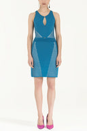 Mavi Desen örgülü triko elbise 28073