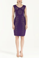 Mor Desen örgülü triko elbise 28083
