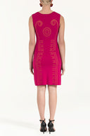 Fuşya Desen örgülü triko elbise 28083