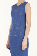 Mavi Desen örgülü triko elbise 28098