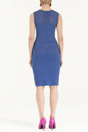 Mavi Desen örgülü triko elbise 28098