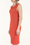 Mercan Desen örgülü triko elbise 28098