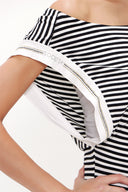 Siyah Asimetrik kesim mini  elbise 90644