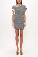 Siyah Asimetrik kesim mini  elbise 90644