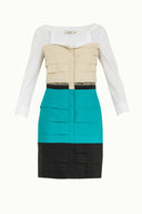 Su Yeşili Renkli poplin mini elbise 90653