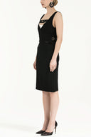 Siyah Beyaz Dar kesim mini elbise 90683