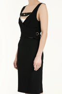 Siyah Beyaz Dar kesim mini elbise 90683