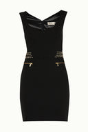 Siyah Troklu dar kesim mini elbise 90883