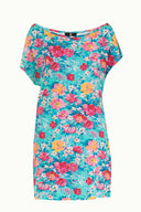 Mavi Desenli Örme mini Elbise  91021