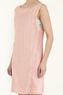 Pembe Desenli dar kesim mini elbise 91025