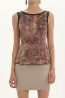 Bej Desenli elbise mini 91106