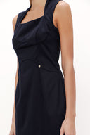 Lacivert Dar kesim mini elbise 91170