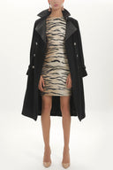 Siyah Desenli saten mini elbise 91358