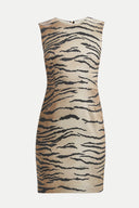 Siyah Desenli saten mini elbise 91358