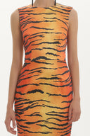 Kırmızı Desenli saten mini elbise 91358