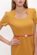 Hardal Dar kesim  mini elbise 91438
