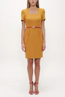 Hardal Dar kesim  mini elbise 91438