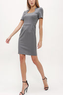 Gri Dar kesim  mini elbise 91438