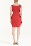 Kırmızı Lame mixli mini elbise 91565