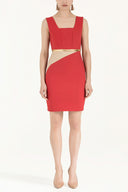Kırmızı Lame mixli mini elbise 91565