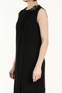 Siyah Asimetrik kesim mini elbise 91737