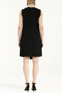 Siyah Asimetrik kesim mini elbise 91737