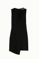 Siyah Asimetrik kesim mini elbise 91737