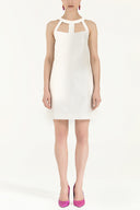 Ekru Kolsuz ipek şantuk mini elbise 91833