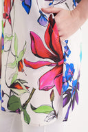 Beyaz Baskı Desenli İpek Tunik Elbise 91863