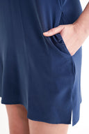 Çivit Desenli İpek Tunik Elbise 91863