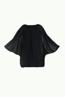 Lacivert Lastikli bol kesim şifon mini elbise 92085