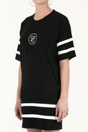 Siyah Nakışlı örme mini elbise 92119