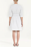 Beyaz Kordonlu mini elbise 92123